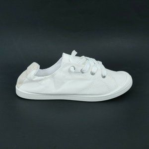 Rosy Womens RS-SEY05 Canvas Slip‎ On Sneakers Contrast Stitch White EUR 38 New